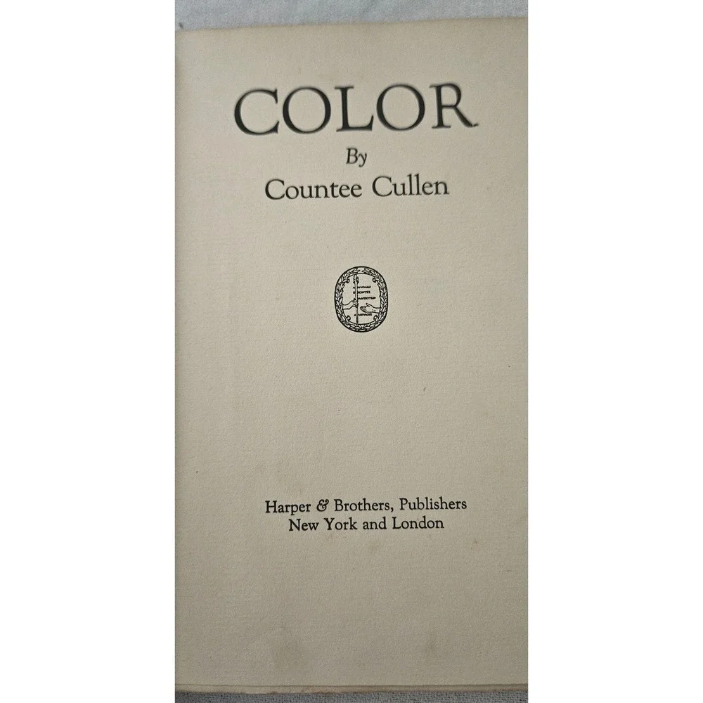 Color by Countee Cullen 1925 First Edition Harper Brothers Poetry Vintage Book
